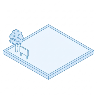 解体が終わって片づいた敷地のイラスト